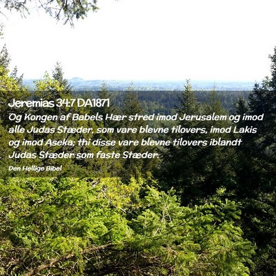 Picture 02 - Jeremias 34:7 DA1871 - Og Kongen af Babels Hær stred imod Jerusalem og - Bible Verse Picture