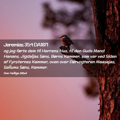 Picture 02 - Jeremias 35:4 DA1871 - og jeg førte dem til Herrens Hus, til den Guds - Bible Verse Picture