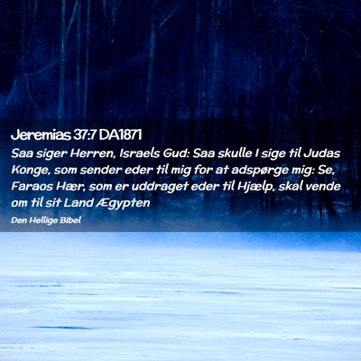 Picture 02 - Jeremias 37:7 DA1871 - Saa siger Herren, Israels Gud: Saa skulle I sige - Bible Verse Picture