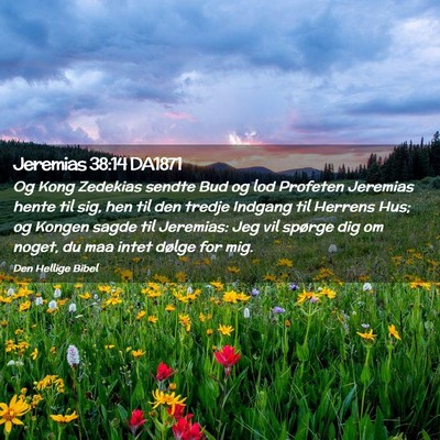 Picture 02 - Jeremias 38:14 DA1871 - Og Kong Zedekias sendte Bud og lod Profeten - Bible Verse Picture