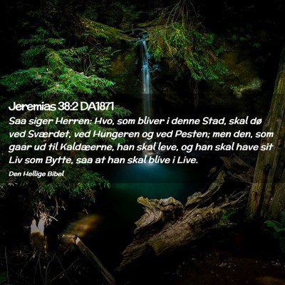 Picture 02 - Jeremias 38:2 DA1871 - Saa siger Herren: Hvo, som bliver i denne Stad, - Bible Verse Picture