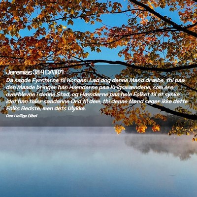 Picture 02 - Jeremias 38:4 DA1871 - Da sagde Fyrsterne til Kongen: Lad dog denne Mand - Bible Verse Picture