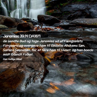 Picture 02 - Jeremias 39:14 DA1871 - de sendte Bud og toge Jeremias ud af Fængselets - Bible Verse Picture