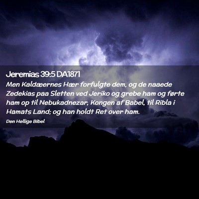 Picture 02 - Jeremias 39:5 DA1871 - Men Kaldæernes Hær forfulgte dem, og de naaede - Bible Verse Picture