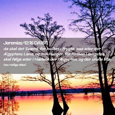 Picture 02 - Jeremias 42:16 DA1871 - da skal det Sværd, for hvilket I frygte, naa - Bible Verse Picture