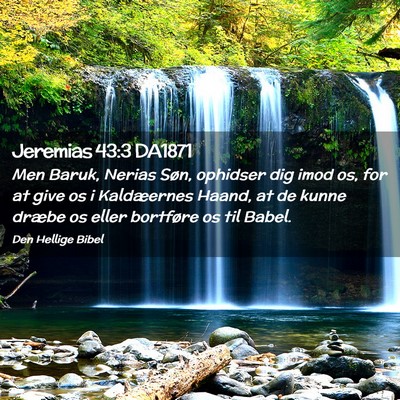Picture 02 - Jeremias 43:3 DA1871 - Men Baruk, Nerias Søn, ophidser dig imod os, for - Bible Verse Picture