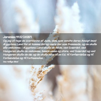 Picture 02 - Jeremias 44:12 DA1871 - Og jeg vil tage de overblevne af Juda, dem, som - Bible Verse Picture