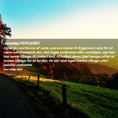 Picture 02 - Jeremias 44:14 DA1871 - Og af de overblevne af Juda, som ere komne til - Bible Verse Picture