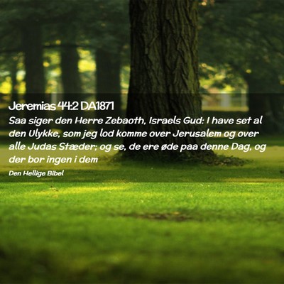Picture 02 - Jeremias 44:2 DA1871 - Saa siger den Herre Zebaoth, Israels Gud: I have - Bible Verse Picture