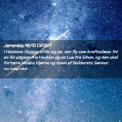 Picture 02 - Jeremias 48:45 DA1871 - I Hesbons Skygge stille sig de, der fly som - Bible Verse Picture