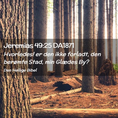 Picture 02 - Jeremias 49:25 DA1871 - Hvorledes! er den ikke forladt, den berømte - Bible Verse Picture