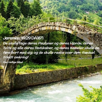 Picture 02 - Jeremias 49:29 DA1871 - De skulle tage deres Pauluner og deres Hjorde, - Bible Verse Picture