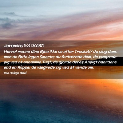Picture 02 - Jeremias 5:3 DA1871 - Herre! monne dine Øjne ikke se efter Troskab? du - Bible Verse Picture