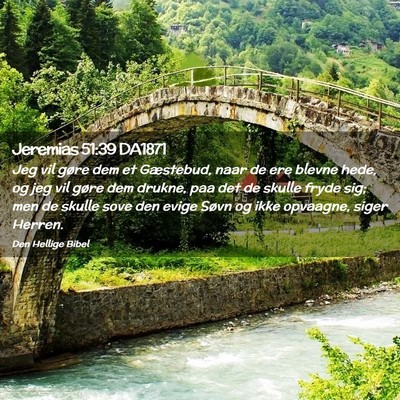 Picture 02 - Jeremias 51:39 DA1871 - Jeg vil gøre dem et Gæstebud, naar de ere - Bible Verse Picture