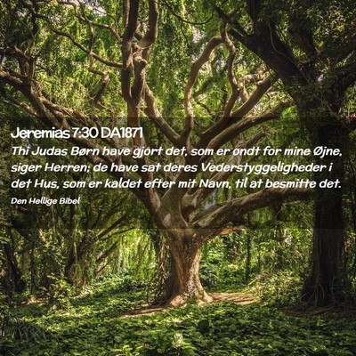Picture 02 - Jeremias 7:30 DA1871 - Thi Judas Børn have gjort det, som er ondt for - Bible Verse Picture