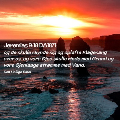 Picture 02 - Jeremias 9:18 DA1871 - og de skulle skynde sig og opløfte Klagesang - Bible Verse Picture