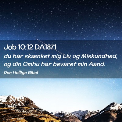 Picture 02 - Job 10:12 DA1871 - du har skænket mig Liv og Miskundhed, og din - Bible Verse Picture