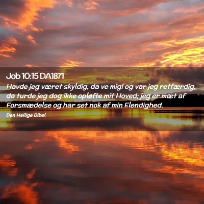 Picture 02 - Job 10:15 DA1871 - Havde jeg været skyldig, da ve mig! og var jeg - Bible Verse Picture