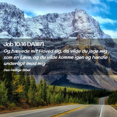 Picture 02 - Job 10:16 DA1871 - Og hævede mit Hoved sig, da vilde du jage mig - Bible Verse Picture