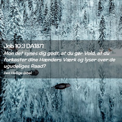 Picture 02 - Job 10:3 DA1871 - Mon det synes dig godt, at du gør Vold, at du - Bible Verse Picture