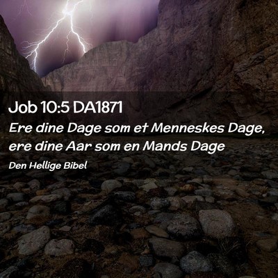 Picture 02 - Job 10:5 DA1871 - Ere dine Dage som et Menneskes Dage, ere dine Aar - Bible Verse Picture