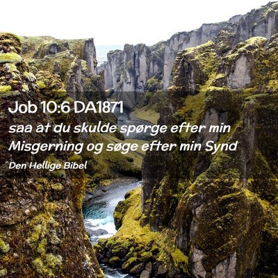 Picture 02 - Job 10:6 DA1871 - saa at du skulde spørge efter min Misgerning og - Bible Verse Picture