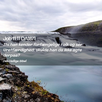 Picture 02 - Job 11:11 DA1871 - Thi han kender forfængelige Folk og ser - Bible Verse Picture