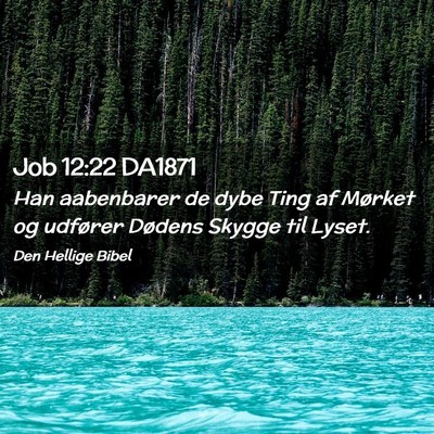 Picture 02 - Job 12:22 DA1871 - Han aabenbarer de dybe Ting af Mørket og - Bible Verse Picture