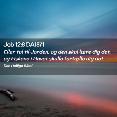 Picture 02 - Job 12:8 DA1871 - Eller tal til Jorden, og den skal lære dig det, - Bible Verse Picture