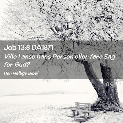 Picture 02 - Job 13:8 DA1871 - Ville I anse hans Person eller føre Sag for - Bible Verse Picture