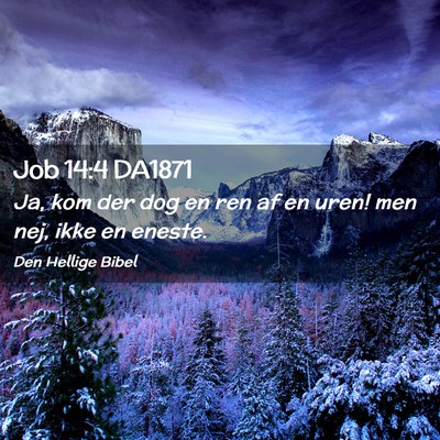 Picture 02 - Job 14:4 DA1871 - Ja, kom der dog en ren af en uren! men nej, ikke - Bible Verse Picture
