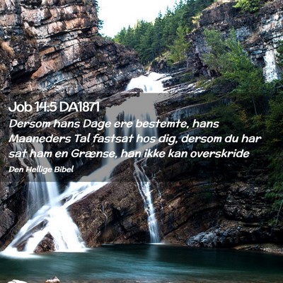Picture 02 - Job 14:5 DA1871 - Dersom hans Dage ere bestemte, hans Maaneders Tal - Bible Verse Picture