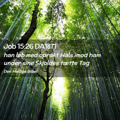 Picture 02 - Job 15:26 DA1871 - han løb med oprakt Hals imod ham under sine - Bible Verse Picture