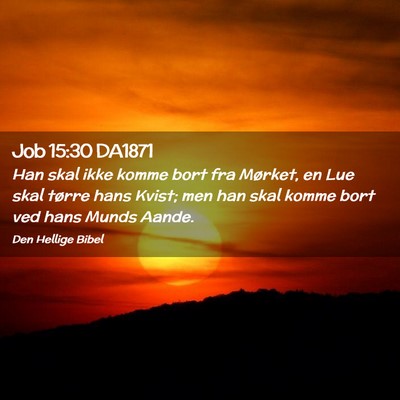 Picture 02 - Job 15:30 DA1871 - Han skal ikke komme bort fra Mørket, en Lue skal - Bible Verse Picture