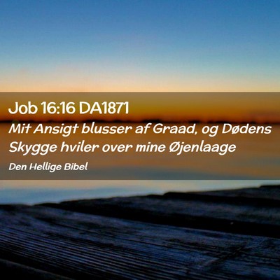 Picture 02 - Job 16:16 DA1871 - Mit Ansigt blusser af Graad, og Dødens Skygge - Bible Verse Picture