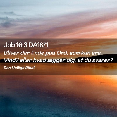 Picture 02 - Job 16:3 DA1871 - Bliver der Ende paa Ord, som kun ere Vind? eller - Bible Verse Picture