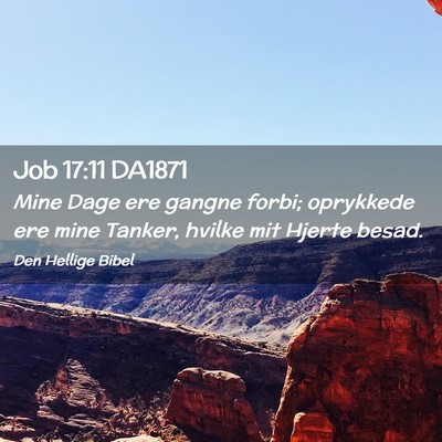 Picture 02 - Job 17:11 DA1871 - Mine Dage ere gangne forbi; oprykkede ere mine - Bible Verse Picture