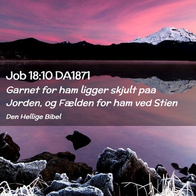 Picture 02 - Job 18:10 DA1871 - Garnet for ham ligger skjult paa Jorden, og - Bible Verse Picture