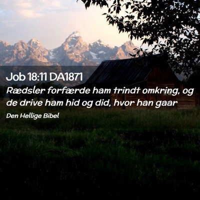 Picture 02 - Job 18:11 DA1871 - Rædsler forfærde ham trindt omkring, og de - Bible Verse Picture
