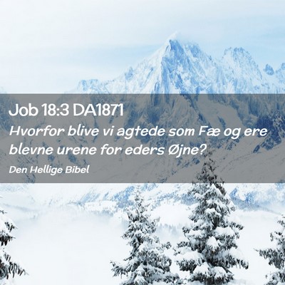 Picture 02 - Job 18:3 DA1871 - Hvorfor blive vi agtede som Fæ og ere blevne - Bible Verse Picture