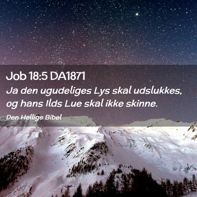 Picture 02 - Job 18:5 DA1871 - Ja den ugudeliges Lys skal udslukkes, og hans - Bible Verse Picture