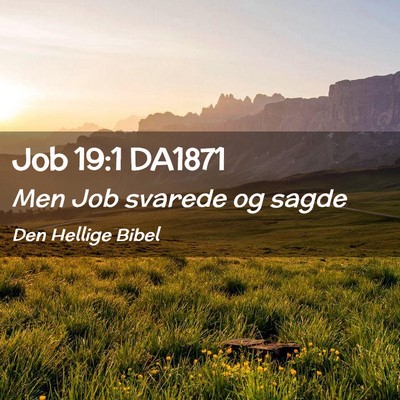 Picture 02 - Job 19:1 DA1871 - Men Job svarede og - Bible Verse Picture