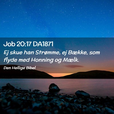 Picture 02 - Job 20:17 DA1871 - Ej skue han Strømme, ej Bække, som flyde med - Bible Verse Picture