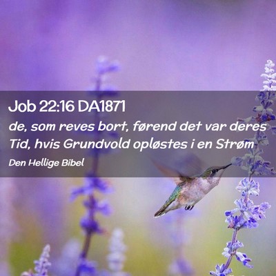 Picture 02 - Job 22:16 DA1871 - de, som reves bort, førend det var deres Tid, - Bible Verse Picture