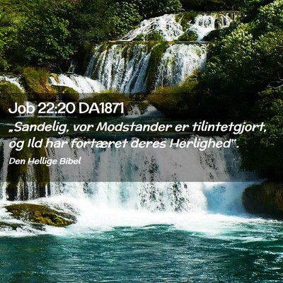 Picture 02 - Job 22:20 DA1871 - „Sandelig, vor Modstander er tilintetgjort, og - Bible Verse Picture