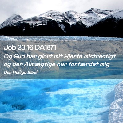 Picture 02 - Job 23:16 DA1871 - Og Gud har gjort mit Hjerte mistrøstigt, og den - Bible Verse Picture