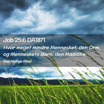 Picture 02 - Job 25:6 DA1871 - Hvor meget mindre Mennesket, den Orm, og - Bible Verse Picture