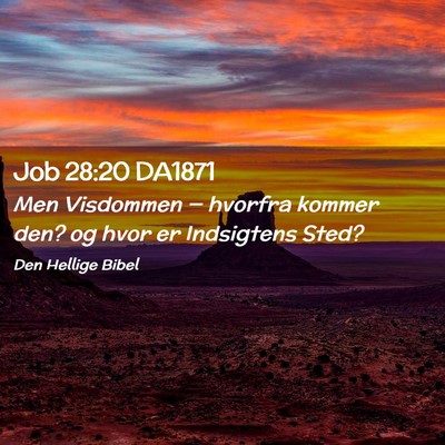 Picture 02 - Job 28:20 DA1871 - Men Visdommen — hvorfra kommer den? og hvor er - Bible Verse Picture