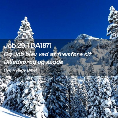 Picture 02 - Job 29:1 DA1871 - Og Job blev ved at fremføre sit Billedsprog og - Bible Verse Picture