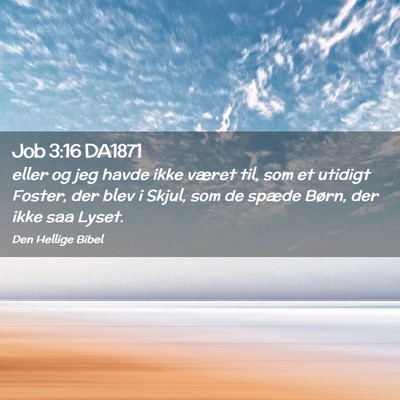 Picture 02 - Job 3:16 DA1871 - eller og jeg havde ikke været til, som et - Bible Verse Picture